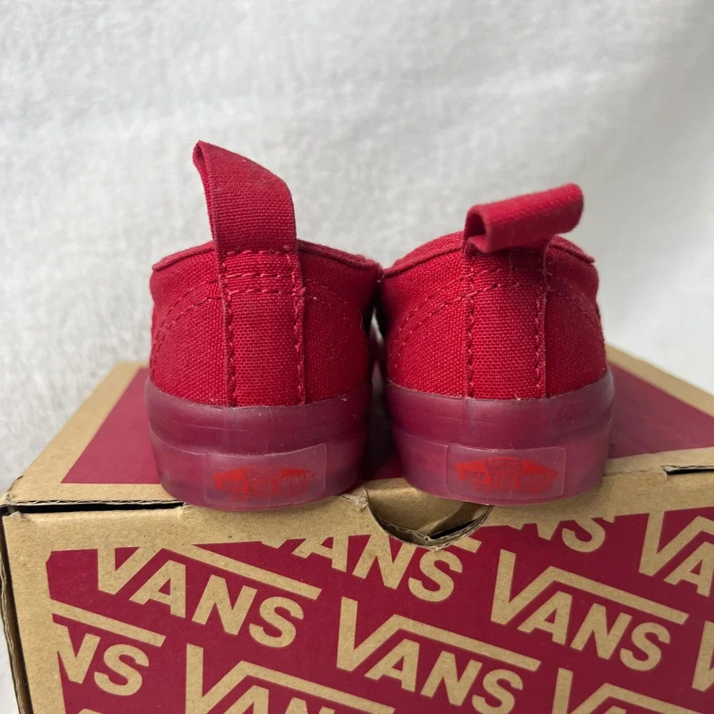 Vans Toddler Authentic Red Canvas Lace Up Sneakers Shoes Size 3 Toddler